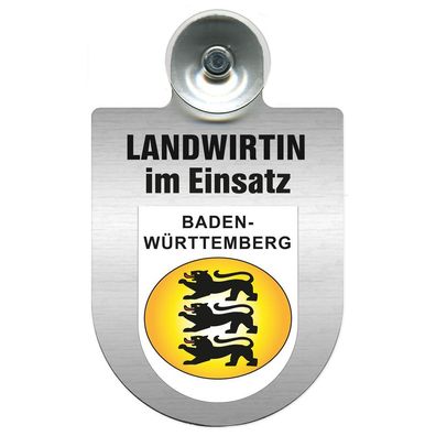 Einsatzschild Windschutzscheibe incl. Saugnapf - Landwirtin im Einsatz - 309738-1 Reg