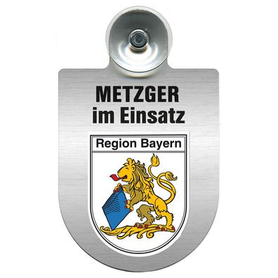 Einsatzschild Windschutzscheibe incl. Saugnapf - Metzger im Einsatz - 393825 - Region