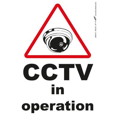 Hinweisschild - CCTV in operation - Gr. ca. 185 x 285 mm - 308819/1