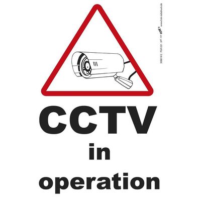 Hinweisschild - CCTV in operation - Gr. ca. 185 x 285 mm - 308819/2