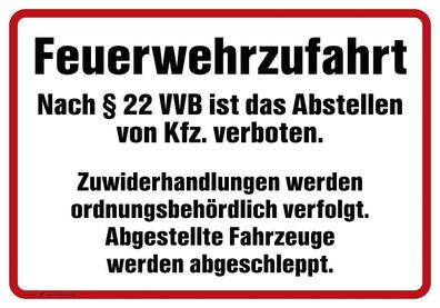 Hinweisschild - Feuerwehrzufahrt ... - 307757 - Gr. ca. 50 x 35cm