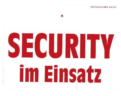 Hinweisschild - Warnschild - Security im Einsatz - Gr. 20 x 15 cm - 307750