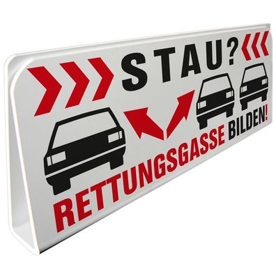 Klemmschild fuer Sonnenblende Auto - STAU Rettungsgasse bilden - 309519 Gr. ca. 29,5