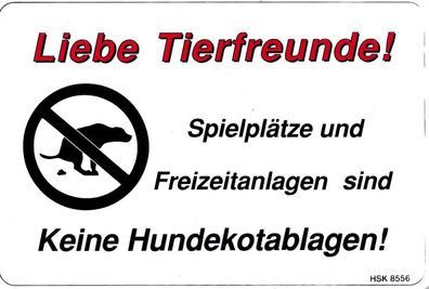 Schild - Spielplatz - KEINE Hundekotablagen - 308556 - 30cm x 20cm