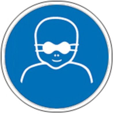 Schild Gebotszeichen nach ISO 7010 - Kleinkinder durch Augenabschirmung schützen - 3