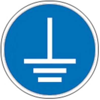 Schild Gebotszeichen nach ISO 7010 - vor Benutzung erden - 320065 rund Gr. ca. 20cm