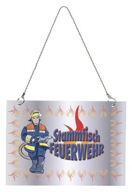 Schild inklusive Kette - Stammtisch Feuerwehr - Gr. ca. 30 x 20 cm - 309611