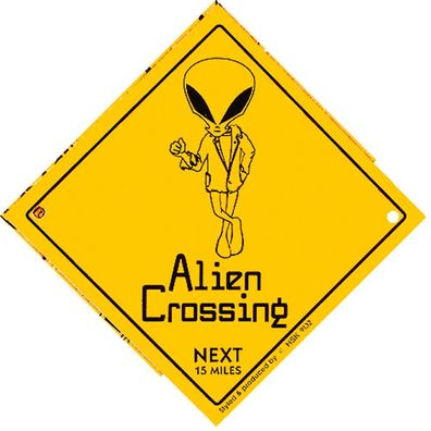 Schild mit Saugnäpfen - ALIEN Crossing - 309132 - Gr. ca. 20 x 20 cm