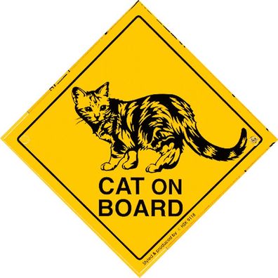 Schild mit Saugnäpfen - CAT ON BOARD - 309118 - Gr. ca. 20 x 20 cm