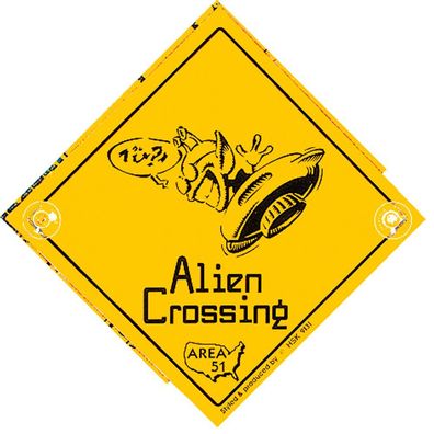 Schild mit Saugnäpfen - ALIEN Crossing - 309131 - Gr. ca. 20 x 20 cm