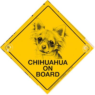 Schild mit Saugnäpfen - Chihuahua ON BOARD - 309143 - Gr. ca. 20 x 20 cm