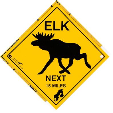 Schild mit Saugnäpfen - ELK next 15 miles - 309120 - Gr. ca. 20 x 20 cm