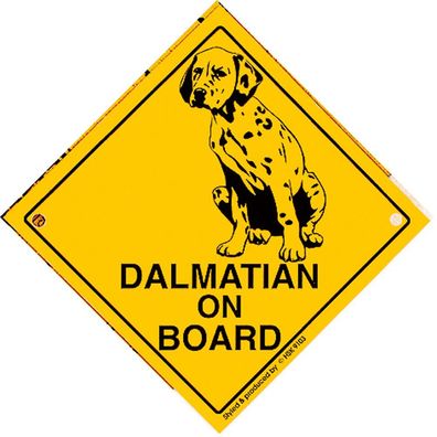 Schild mit Saugnäpfen - Dalmatian ON BOARD - 309103 - Gr. ca. 20 x 20 cm