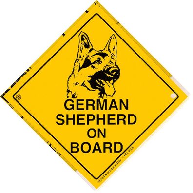 Schild mit Saugnäpfen - GERMAN Shepherd ON BOARD - 309105 - Gr. ca. 20 x 20 cm