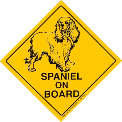 Schild mit Saugnäpfen - Spaniel ON BOARD - 309107 - Gr. ca. 20 x 20 cm