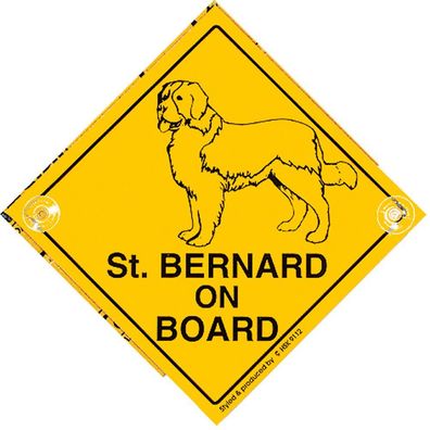 Schild mit Saugnäpfen - St. Bernard ON BOARD - 309112 - Gr. ca. 20 x 20 cm