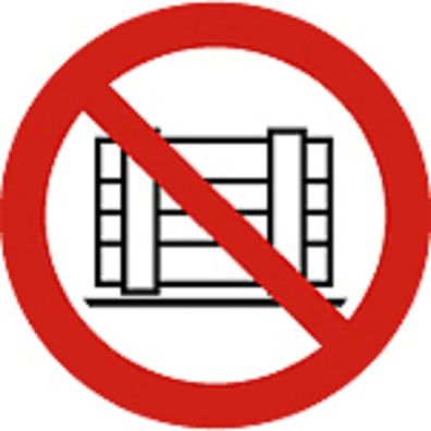 Schild Verbotszeichen nach ISO 7010 - Abstellen oder Lagern verboten - 320501 rund Gr