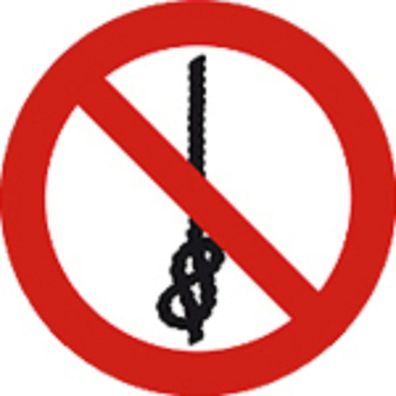 Schild Verbotszeichen nach ISO 7010 - Das Knoten von Seilen ist verboten - 320508 run
