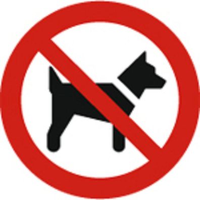 Schild Verbotszeichen nach ISO 7010 - das Mitführen von Hunden ist verboten - 320499