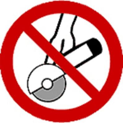 Schild Verbotszeichen nach ISO 7010 - Handgeführtes Schleifen verboten - 320512 rund