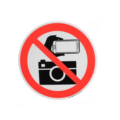 Schild Verbotszeichen nach ISO 7010 - Fotografieren verboten - 320507 rund Gr. ca. 20