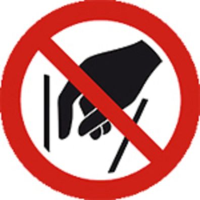 Schild Verbotszeichen nach ISO 7010 - Hineinfassen verboten - 320494 rund Gr. ca. 20c