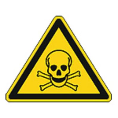 Schild Warnzeichen nach ISO 7010 - Warnung vor giftigen Stoffen - 320296 Gr. ca. 19cm