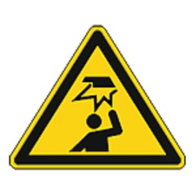Schild Warnzeichen nach ISO 7010 - Warnung vor Hindernissen im Kopfbereich - 320337 G
