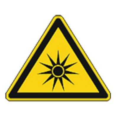Schild Warnzeichen nach ISO 7010 - Warnung vor optischer Strahlung - 320207 Gr. ca. 1