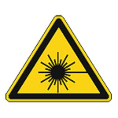 Schild Warnzeichen nach ISO 7010 - Warnung vor Laserstrahlen - 320284 Gr. ca. 19cm x