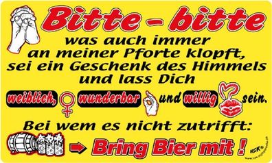 Spaß-Schild - Bitte bitte.... bring Bier mit - 309208 - 25cm x 15cm