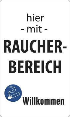 Türschild - Raucherbereich Willkommen - Gr. ca. 30x50cm - 300935