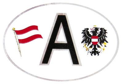 301167) Auto-Aufkleber Stick Applikation Emblem Aufkleber oval mit Silberrand "A = A