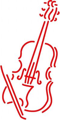 Aufkleber Applikation - Geige - Cello - AP0664 - rot / 25cm