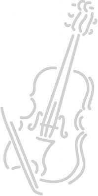 Aufkleber Applikation - Geige - Cello - AP0664 - silber / 25cm