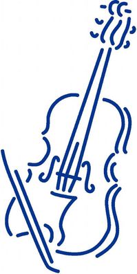 Aufkleber Applikation - Geige - Cello - AP0664 - blau / 15cm