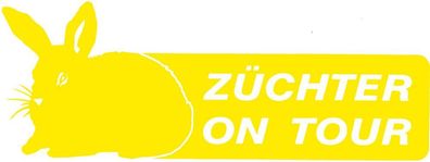Aufkleber Applikation - Kaninchen Züchter on tour - AP1240 - gelb / 25cm
