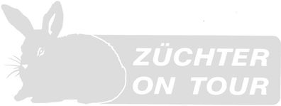 Aufkleber Applikation - Kaninchen Züchter on tour - AP1240 - weiß / 40cm