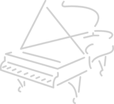 Aufkleber Applikation - Klavier - AP0665 - silber / 30cm