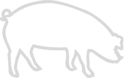 Aufkleber Applikation - Schwein - AP0467 - silber / 12cm
