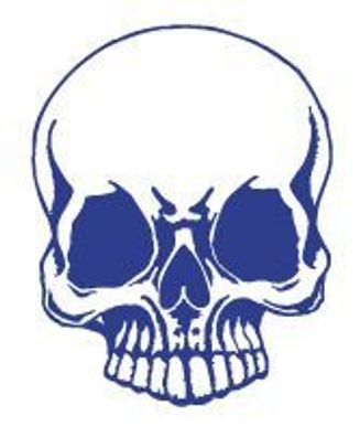 Aufkleber Applikation - Totenkopf Skull Schädel - AP1705 blau / 30cm