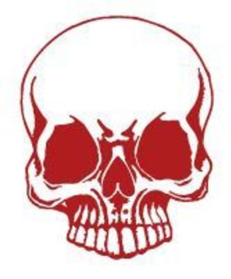 Aufkleber Applikation - Totenkopf Skull Schädel - AP1705 rot / 15cm