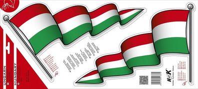Aufkleber Autoaufkleber - Hungary - Ungarn - 301337 - Gr. ca. 34cm x 20cm - 2 Stück