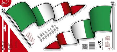 Aufkleber Autoaufkleber - Italiy - Italien - 301239 - Gr. ca. 34cm x 20cm - 2 Stück