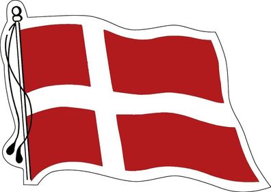 Aufkleber Autoaufkleber Länderfahne wehend - Denmark - Dänemark - 301332 - Gr. ca