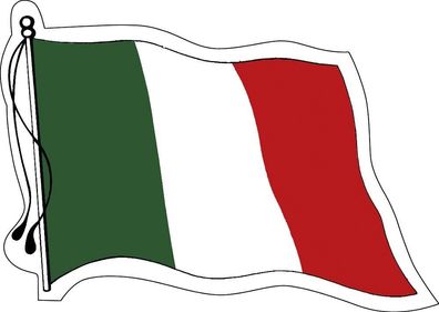 Aufkleber Autoaufkleber Länderfahne wehend - Italy - Italien - 301232 - Gr. ca. 95mm