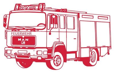 Aufkleber Applikation - Feuerwehrauto Feuerwehrwagen - AP1008 - versch. Farben und Gr