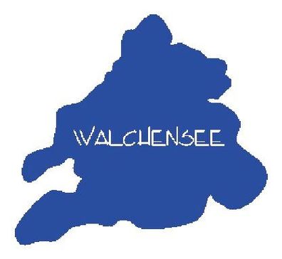 Aufkleber Wandapplikation - Walchensee - AP2025 blau / 15cm