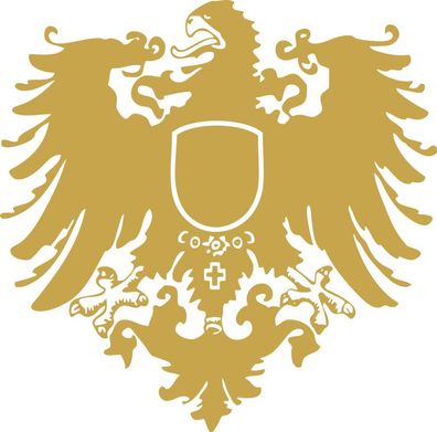 Aufkleber Wandapplikation - Wappen Preussen - AP4097 - gold / 30cm