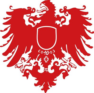 Aufkleber Wandapplikation - Wappen Preussen - AP4097 - rot / 40cm